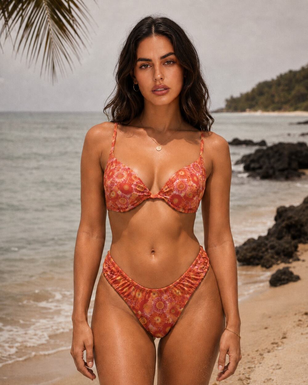 VDM THE LABEL Heidi + Stevie Reversible Bikini Set Gingham/Daisy NWT